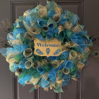 Welcome Peacock Wreath