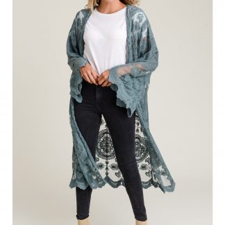 Lace Cardigan - Kale