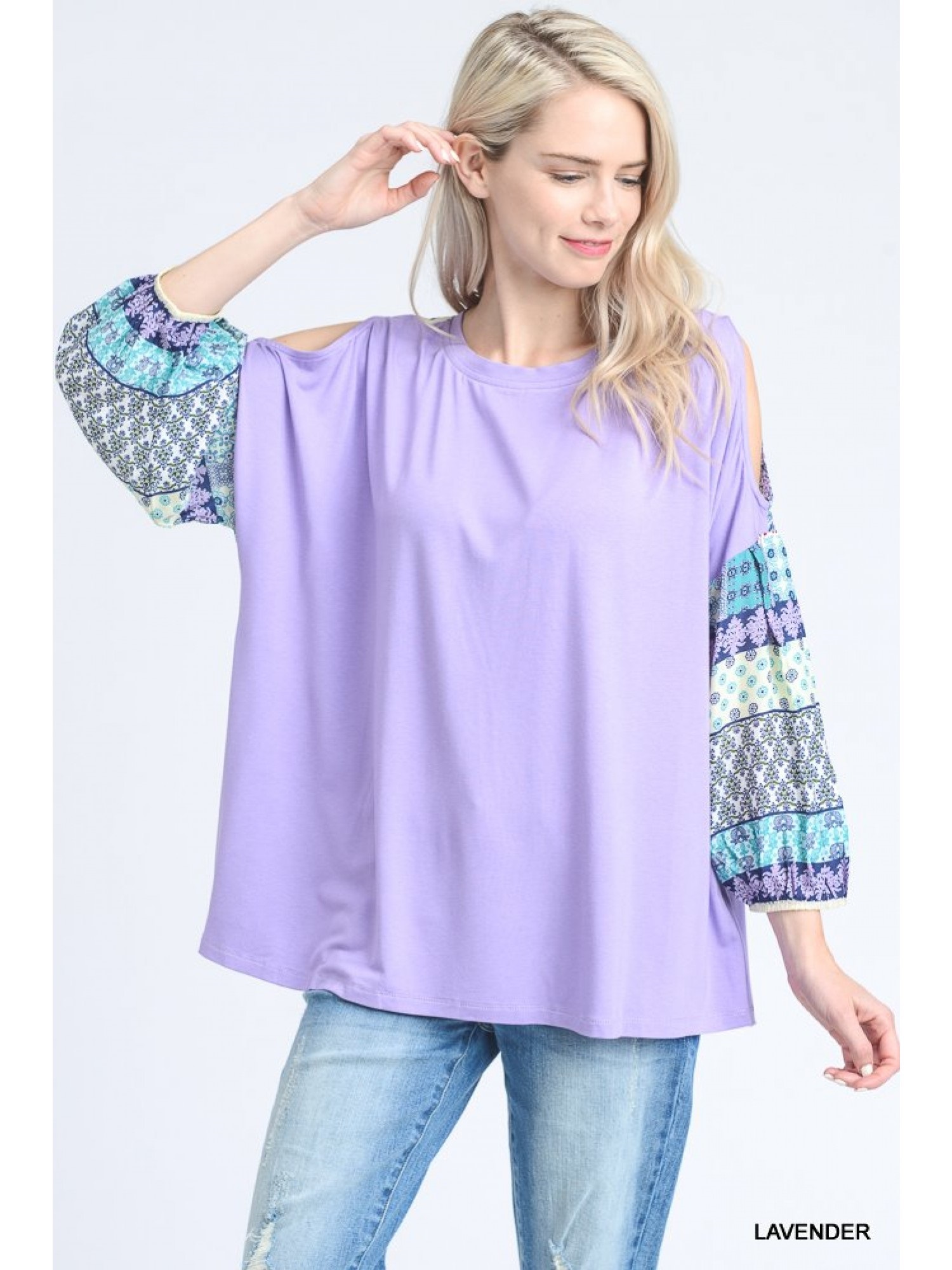 Lavender Top with Cold Shoulder Sleeve – Crossroad Dreams Boutique