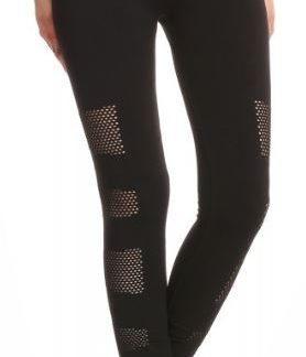 Seamless Leggings With Side Leg Fishnet Panels