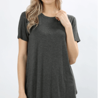 Short Sleeve Top with Round Hem