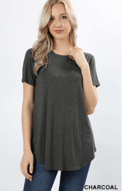 Short Sleeve Top with Round Hem