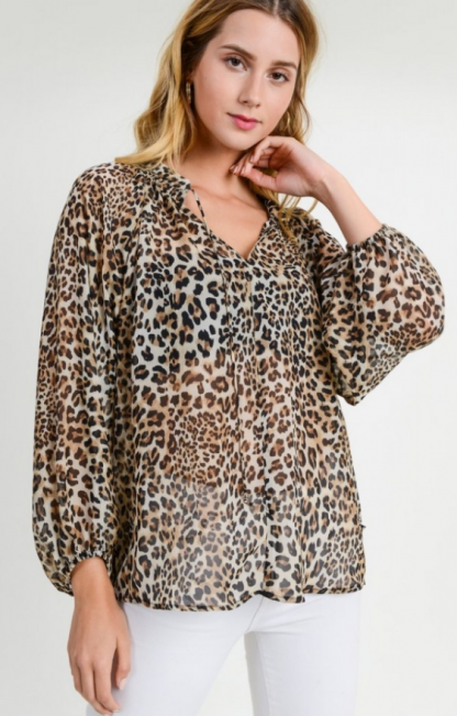 Leopard Chiffon Top
