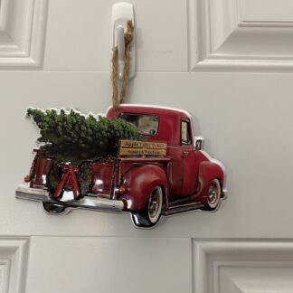 Red Truck with Tree Ornament