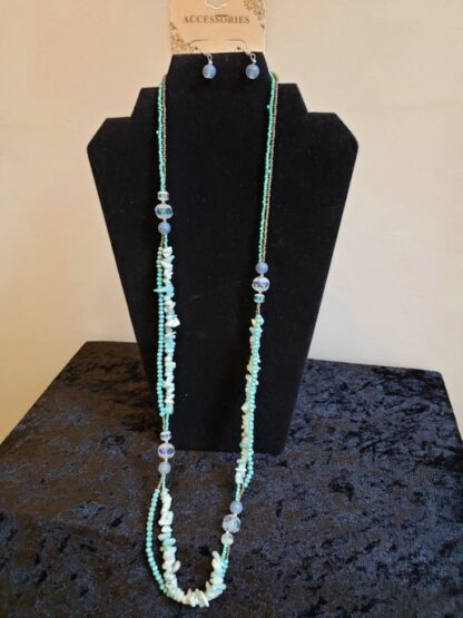 Sea Mist Necklace with Earrings