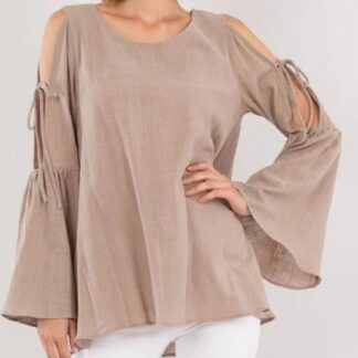 Bell Sleeve Cold Shoulder Tunic