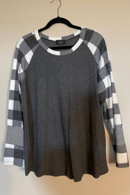 Ivory and Gray Top