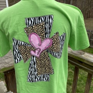 Kids SC Animal Print Cross w/ Heart T-shirt