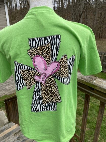 Kids SC Animal Print Cross w/ Heart T-shirt