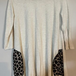 Leopard Trim Cream Top