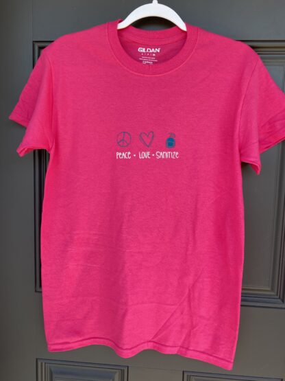 Pink Peace Love Sanitize T-shirt