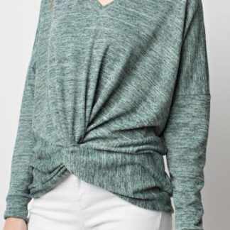 Sage Front Twist Knot Top