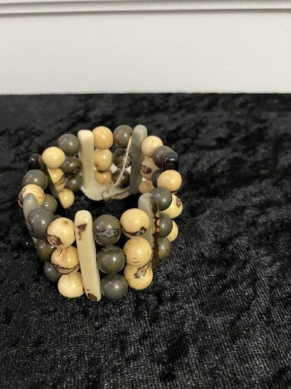 Tagua Nut Bead Stretch Bracelet